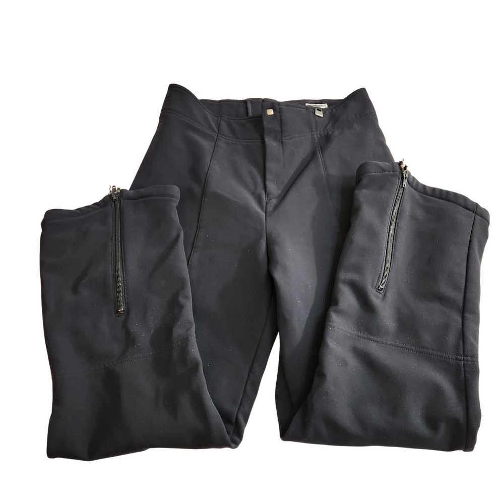 Nils Women 12 Regular‎ Black Entrant Stretch Ski Snow Pants Ankle Zip RN72240